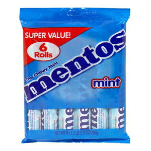 メントス チューイミント キャンディロール、ミント、パーティー、1.32 オンス/14 個、6 ロールパッケージ (12 個パック) Mentos Chewy Mint Candy Roll, Mint, Party, 1.32 ounce/14 Pieces, 6-Roll packages (Pack of 12)