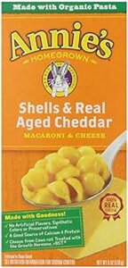 Annie's Homegrown Shells & Real Aged Wisconsin Cheddar, 6-ounces (Pack of12)