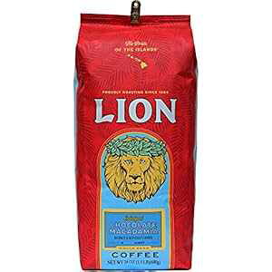 CIR[q[A`R[g}J_~At[o[A~fBA[Xg - z[r[A24IXobO Lion Coffee, Chocolate Macadamia Flavor, Medium Roast - Whole Bean, 24 Ounce Bag