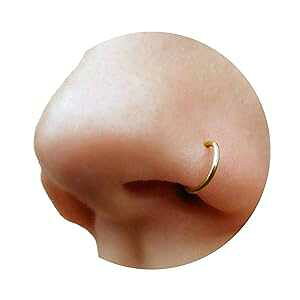 EnCharmed Fake Clip On Nose Ring 20g - Tiny Faux Piercing Hoop - No Piercing Needed (14 Gold Filled)