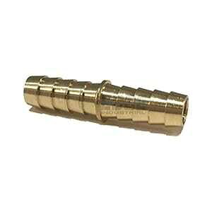 EDGE INDUSTRIAL 3/8" Hose ID Brass Hose Barb SPLICER Union Fitting Fuel / AIR / Water / Oil / Gas / WOG (Qty 1)