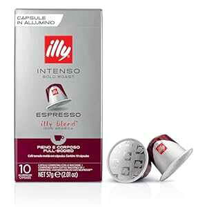 Illy Espresso Single Serve Coffee Compatible Capsules, 100% Arabica Bean Signature Italian Blend, Intenso Dark Roast, 10 Count