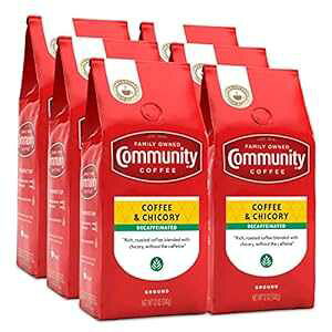 Community Coffee R[q[ƃ`R fJtFR[q[A~fBA_[N[XgOEhR[q[A12IXobO (6pbN) Community Coffee Coffee and Chicory Decaf Coffee, Medium Dark Roast Ground Coffee, 1