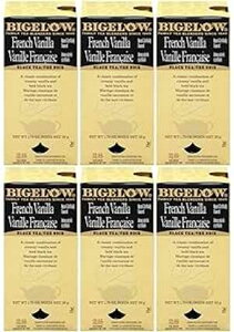 Bigelow Tea Bigelow French Vanilla Tea 28-Count Boxes (Pack of 6) Premium Black Tea Flavored with Vanilla -Rich Gluten-Free Full-Caffeine Tea in Foil-Wrapped Bags