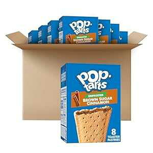 Pop-Tarts Toaster Pastries, Breakfast Food and Kids Snacks, Unfrosted Brown Sugar Cinnamon, 10.15lb Case (96 Pop-Tarts)