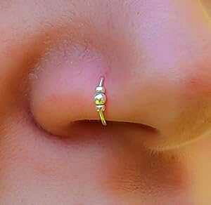 ^Cj[Vo[m[Yt[v 24G sAXOA7mm m[YsAXt[v - 925 X^[OVo[m[YsAXt[v Lugasis piercings Tiny Silver Nose Hoop 24G Piercing Ring,7mm Nose Piercings Hoop - 925 Ster