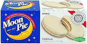 MoonPie ~j }V} ThCb` ACVO fBbv On NbJ[ & XibNAojA12 pC (8 pbN) MoonPie Mini Marshmallow Sandwich Icing Dipped Graham Cracker & Snack, Vanilla, 12 Pies (Pac