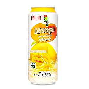 Parrot Brand Mango Juice Drink with Pulp 16.4 fl. oz.(Pack of 12)