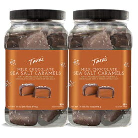 Tara's Taras Small Batch Chocolate Covered Sea Salt Soft Caramels, Milk 62 Ounce (Pack of 2)