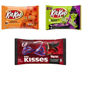 Generic Halloween 2020 Limited Edition Flavor Bundle, Kit Kat Witch's Brew (Marshmallow Creme), Kit Kat Pumpkin Pie (Pumpkin Pie Creme Flavor), Hershey Vampire Kisses (Strawberry Creme Filled Milk Chocolate)