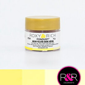 Fondust ハイブリッド パウダー フード カラー ネオン イエロー、4 グラム by Roxy & Rich Fondust Hybrid Powder Food Color Neon Yellow, 4 Grams by Roxy & Rich