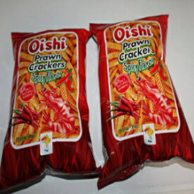 大石エビクラッカー スパイシーフレーバー 2 個パック 3.17 オンスまたはパック 90 G Oishi Prawn Crackers Spicy Flavor Pack of Two 3.17 Oz or 90 G a Pack