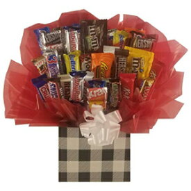 チョコレートキャンディーブーケギフトボックス-誕生日、ありがとう、すぐに元気になる、おめでとうギフト、またはあらゆる機会へのギフトとして最適（バッファローチェック柄ギフトボックス） So Sweet of You Chocolate Candy Bouquet gift box - Great as gi