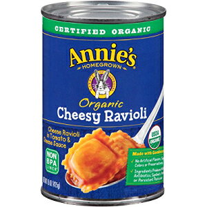 アニーズのオーガニック缶詰パスタ、トマトとチーズソースの安っぽいラビオリ、15オンス（12パック） Annie's Homegrown Annie's Organic Canned Pasta, Cheesy Ravioli in Tomato & Cheese Sauce, 15 oz (Pack of 12)
