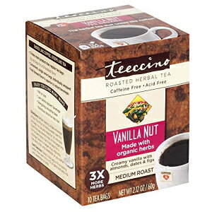 Teeccino Vanilla Nut Chicoryローストハーブティー、カフェインフリー、酸フリー、プレバイオティクスコーヒー代用品、ティーバッグ10個 Teeccino Vanilla Nut Chicory Roasted Herbal Tea, Caffeine Free, Acid Free, Pre