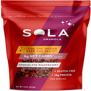 SOLAグラノーラ、低炭水化物、グルテンフリー（チョコレートラズベリー、11オンス、パック-1） SOLA Granola, Low Carbs, Gluten free (Chocolate Raspberry, 11 OZ, Pack - 1)