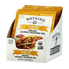 Watkins オーガニック タコス グルメ シーズニング ミックス、1.25 オンス、12 個 Watkins Organic Taco Gourmet Seasoning Mix, 1.25 Ounce, 12 Count