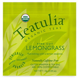 Teatulia Organic Lemongrass Tea50個別包装ティーバッグ-堆肥化可能なティーバッグ Teatulia Organic Lemongrass Tea 50 Individually Wrapped Tea Bags - Compostable Tea Bags