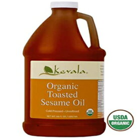 Kevala オーガニック トースト セサミ オイル 64 オンス (非遺伝子組み換え、BPA フリー プラスチック) Kevala Organic Toasted Sesame Oil 64 oz (Non GMO, BPA free plastic)