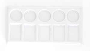 Jack Richeson JACK-420705 5-Round and 5-Slant Porcelain Palette Mixing Tray