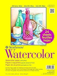 Strathmore Paper 300 V[Y ʃNXpbNAR[hvXA1 pbNAIWi o[WA24  Strathmore Paper 300 Series Watercolor Class Pack, Cold Press, 1 Pack, Original Versio, 24 Sheets