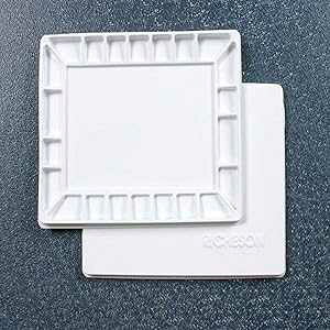 Jack Richeson 22 �E�F�� �v���X�`�b�N �p���b�g �J�o�[�t���A16 x 12 �C���`�A�z���C�g Jack Richeson 22 Wells Plastic Palette with Cover, 16 by 12-Inch, White