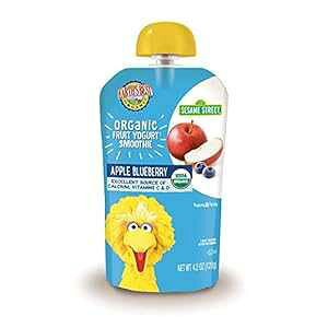 Earth's Best I[KjbN ZT~Xg[g cpt[c[OgX[W[AAbv u[x[A4.2 IX |[` (12 pbN) Earth's Best Organic Sesame Street Toddler Fruit Yogurt Smoothie, App