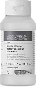 4 Fl Oz (Pack of 1), Winsor & Newton Brush Cleaner & Restorer, 4.0-oz Bottle