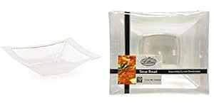 Lillian `vX`bN{EA12 IXA Lillian Tablesettings Lillian Rectangular Plastic Bowls, 12 Oz, Transparent