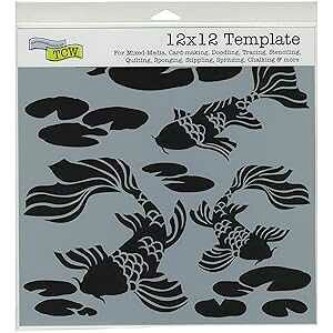 The Crafters Workshop Stencils, Reusable for Crafts, Art, Greeting Cards, t or Mixed Media, 1 Pk, 12" x 12", Koi Pond