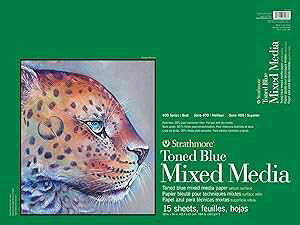 Strathmore 400 V[Y g[u[fBApbhA18 C` x 24 C`̂ԂApbh 15  Strathmore 400 Series Toned Blue Mixed Media Pad, 18"x24" Glue Bound, 15 Sheets per Pad