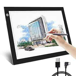 NXENTC A4 Tracing Light Pad, Ultra-Thin Tracing Light Box USB Power Artcraft Tracing Light Table for Artists, Drawing, Sketching, Animation