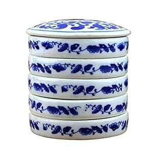 Fitlyiee 5 w~LVOgCZbgEh퐅ʃpbg\[XM Fitlyiee 5 Layers Mixing Trays Set Round Porcelain Watercolor Palettes Sauce Dishes