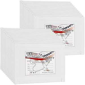 U.S. Art Supply US Art Supply 5 X 7 inch Professional Artist Quality Acid Free Canvas Panels 24 Pack (1 Full Case of 24 Single Canvas Panels)