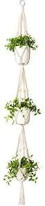 Mkono }NvgnK[ 3i  O ݂艺v^[oXPbg Rbg[v r[Yt 70C` Mkono Macrame Plant Hanger 3 Tier Indoor Outdoor Hanging Planter Basket Cotton Rope with Beads 70 Inc