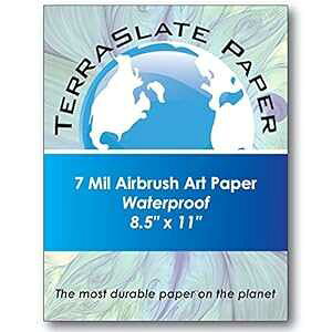 TerraSlate  7 ~ 8.5 C` x 11 C` GAuV A[g 25  TerraSlate Paper 7 Mil 8.5" x 11" Airbrush Art Paper 25 Sheets