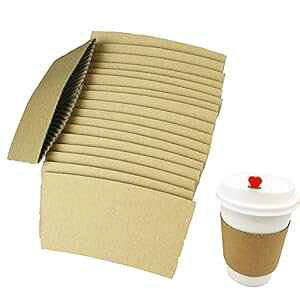 EchoDone 8IX ĝăR[q[JbvX[u zbghNp g`JbvWPbg 200 (JbvȂ) EchoDone 8 oz Disposable Coffee Cup Sleeves for Hot Drinks Paper Corrugated Cup Jackets 200 Count (With