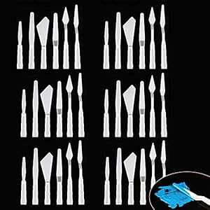 Luckycivia 6 ZbgpbgiCtZbgA6 ̈قȂX^C̃vX`bNXp`Aď_ȊGpA[gc[ (36 ) DonLeeving Luckycivia 6 Set Palette Knives Set, Plastic Spatula with Six Diffe