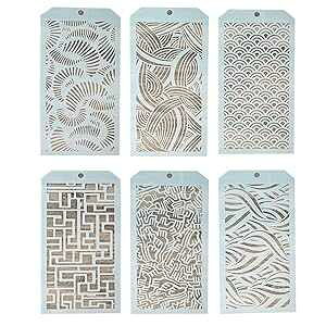 DIY XeVev[g XNbvubLOp ǉƋNtgyCgp 6Zbg (EH[^[EF[u) SLGIFT DIY Decorative Stencil Template for Scrapbooking Paiting on Wall Furniture Crafts,Set of 6