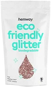 Hemway Eco Friendly Biodegradable Glitter 100g / 3.5oz Bio Cosmetic Safe Sparkle Vegan for Face, Eyeshadow, Body, Hair, Nail and Festival Makeup, Craft - Chunky (1/40" 0.025" 0.6mm) - Rose Gold