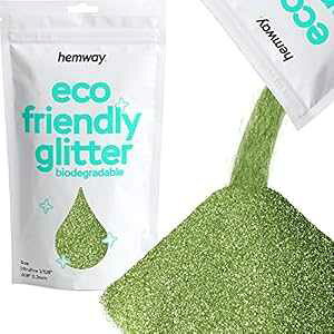 Hemway Eco Friendly Biodegradable Glitter 100g / 3.5oz Bio Cosmetic Safe Sparkle Vegan for Face, Eyeshadow, Body, Hair, Nail and Festival Makeup, Craft - Ultrafine (1/128" 0.008" 0.2mm) - Lime Green