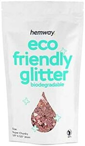 Hemway Biodegradable Glitter Eco Friendly - 100g/3.5oz Bio Cosmetic Safe Sparkle Vegan for Face Eyeshadow Body Hair Festival Makeup Craft - Super Chunky (1/8 0.125 3mm) - Rose Gold