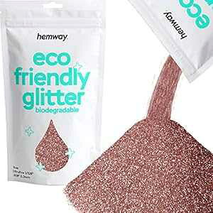 Hemway Eco Friendly Biodegradable Glitter 100g / 3.5oz Bio Cosmetic Safe Sparkle Vegan for Face, Eyeshadow, Body, Hair, Nail and Festival - Ultrafine (1/128" 0.008" 0.2mm) - Rose Gold