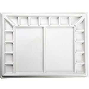MEEDEN Studio Porcelain Watercolor t Palette Artist Mixing ting Tray 13 by 9-4/5 Inch for Watercolor Gouache ting, 17 Wells