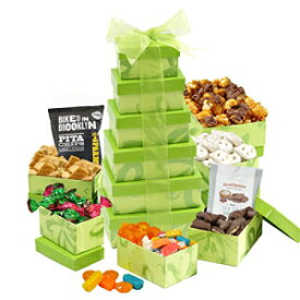スイーツとスナックの詰め合わせを備えたイースター ブディング ギフト タワー Easter Budding Gift Tower with Assorted Sweets and Snacks