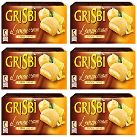 Vicenzi: "Grisbi Lemon Cream" レモン クリーム入りイタリアン ショートクラスト ビスケット 5.3 オンス (150g) パッケージ (6 個入り) [イタリア輸入] Vicenzi: "Grisbi Lemon Cream" Italian Shortcrust Biscuits filled with Lemon