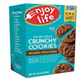 エンジョイライフ クランチクッキー、大豆フリー、ナッツフリー、グルテンフリー、乳製品フリー、遺伝子組み換えなし、ビーガン、ダブルチョコレート、1箱 Enjoy Life Crunchy Cookies, Soy free, Nut free, Gluten free, Dairy free, Non GMO, Vegan