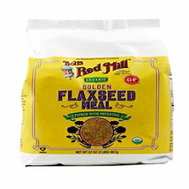 Bob's Red Mill 再密封可能なオーガニック ゴールデン フラックスシード ミール、32 オンス (4 パック) Bob's Red Mill Resealable Organic Golden Flaxseed Meal, 32 Oz (4 Pack)
