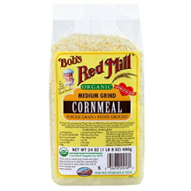 Bob's Red Mill オーガニック コーンミール ミディアム、24 オンス、2 パック Bob's Red Mill Organic Cornmeal Medium, 24 oz, 2 pk
