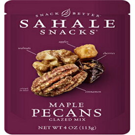 Sahale Snacks メープルピーカングレーズドミックス、4オンス、6個パック – 再密封可能なポーチに入ったナッツスナック、人工香料、保存料、着色料不使用、グルテンフリースナック Sahale Snacks Maple Pecans Glazed Mix, 4 oz, Pack of 6 – Nut Snac